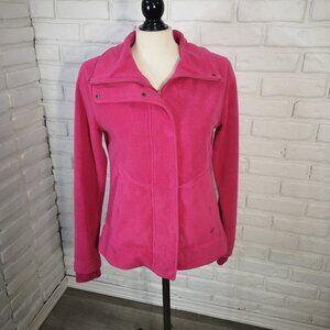 Joe Fresh Ladies Size Medium Full Zip & Snap Closure Hot Pink Fleece Jacket